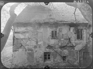 Pommritz-Niethen (Hochkirch-Niethen), Nr. 1. Rittergut (Erwähnung 1424). Herrenhaus. Rückseite (Teilansicht)