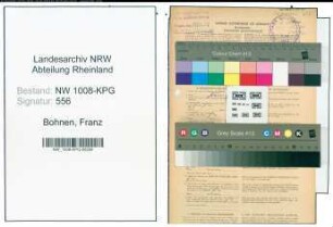 Entnazifizierung Franz Bohnen , geb. 19.04.1888 (Schreiner)