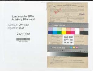 Entnazifizierung Paul Bauer , geb. 05.01.1921 (Maschinenschlosser)
