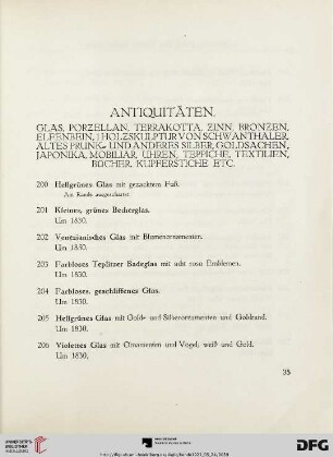 Antiquitäten (Nr. 200-395)