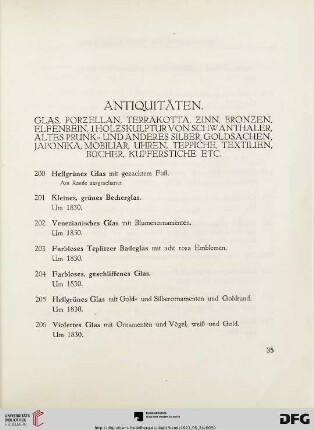 Antiquitäten (Nr. 200-395)