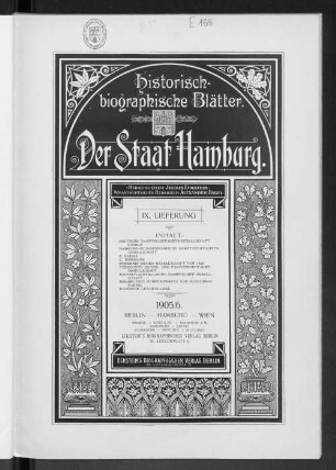 Bd. 7, Lfg. 9: Historisch-biographische Blätter, Band 7, Lieferung 9 : der Staat Hamburg