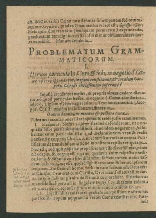 Problematum Grammaticorum.