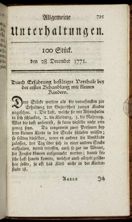 100 Stück. den 28 December 1771.