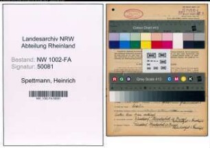 Entnazifizierung Heinrich Spettmann, geb. 24.12.1901 (Metzger)