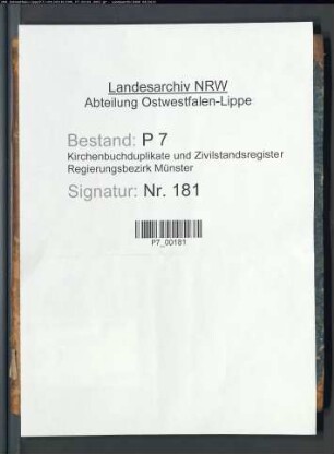 Zivilstandsregister der Munizipalität Sassenberg (Geburten 1814). (Gemeinde: Sassenberg, Kreis Warendorf)
