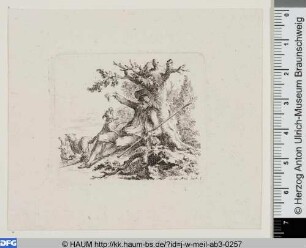 Putti mit Weinkorb auf Wolken sitzend
