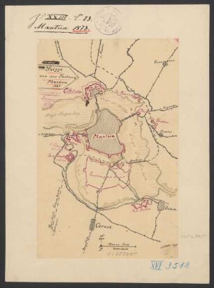 Skizze von der Festung Mantua 1861