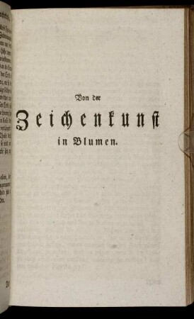 Von der Zeichenkunst der Blumen.