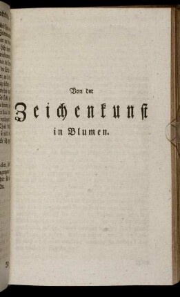 Von der Zeichenkunst der Blumen.