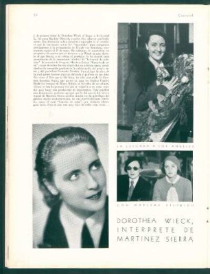 Dorothea Wieck, interprete de Martínez Sierra
