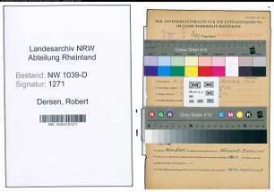 Entnazifizierung Robert Dersen , geb. 26.04.1896 (Lehrer)