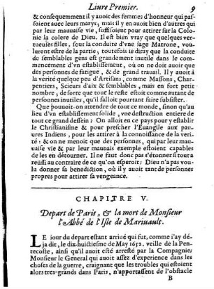 Départ de Paris, la mort de Mr l'Abbé de l'Isle de Mariuault.
