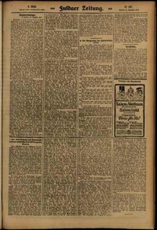 Zweite Ausgabe vom Samstag, den 14. Dezember 1912.