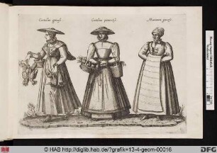 [Genuesische und piemontesische Landfrauen, in entsprechender Kleidung. Kostümkunde.]