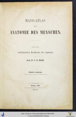 Hand-Atlas der Anatomie des Menschen : nebst einem tabellarischen Handbuche der Anatomie
