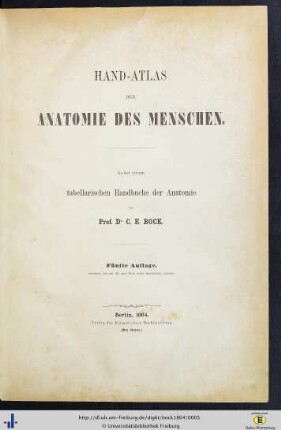 Hand-Atlas der Anatomie des Menschen : nebst einem tabellarischen Handbuche der Anatomie
