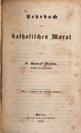 Lehrbuch der katholischen Moral