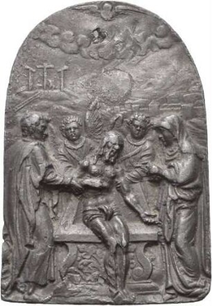 Bleiplakette mit Darstellung der Grablegung Christi