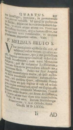 P. Melissus Bruto S.