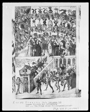 Das Wappenbuch Konrads von Grünenberg, Ritters und Bürgers zu Konstanz — Die Helme einer Turniergesellschaft