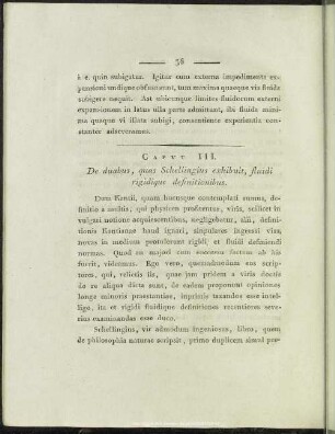 CAPUT III. De duabus, quas Schellingius exhibuit, fluidi rigidique definitionibus
