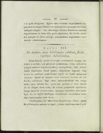 CAPUT III. De duabus, quas Schellingius exhibuit, fluidi rigidique definitionibus