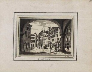 'Domo d'Ossola' Lavierte Sepiazeichnung
