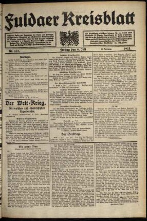 Ausgabe vom Freitag, den 09. Juli 1915.