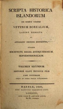 Scripta historica Islandorum de rebus gestis Veterum Borealium, 2