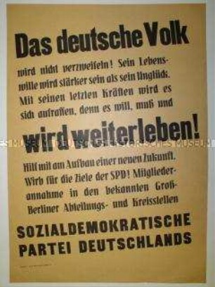 Maueranschlag mit Werbung der SPD