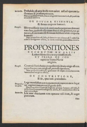 Propositiones Excerptae Ex Aliis Lutheri libris damnatae ut praemissum est.