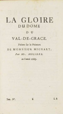 La Gloire Du Dome Du Val-De-Grace.