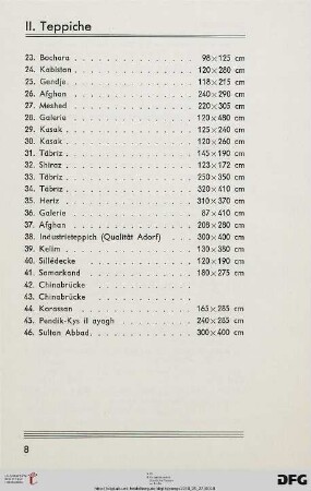 II. Teppiche (Nr. 23-46)