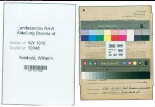 Entnazifizierung Wilhelm Reinhold , geb. 22.12.1908 (Schuhmacher)