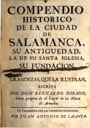 Compendio historico de la ciudad de Salamanca
