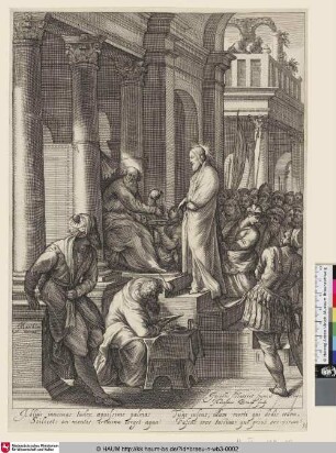 [Pontius Pilatus wäscht seine Hände; Christ before Pilate]