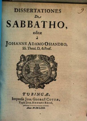 Dissertationes De Sabbatho