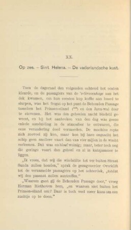 XX. Op zee. - Sint Helena. - De vaderlandsche kust