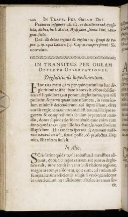 In Transitus Per Gulam Defectu Observationes