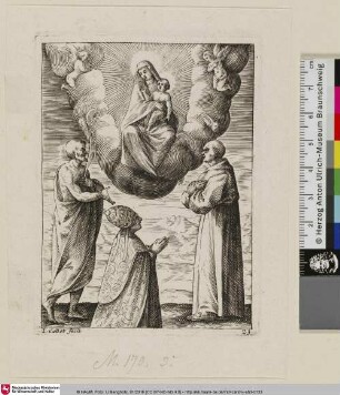 [Papst Bonifaz VIII. mit den Heiligen Franziskus und Crespin, der Madonna und dem Kind; La Sainte Vierge]
