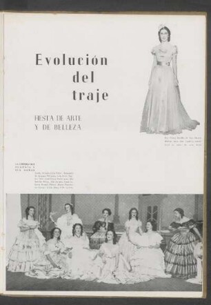 Evolución del traje : Fiesta de arte y de belleza