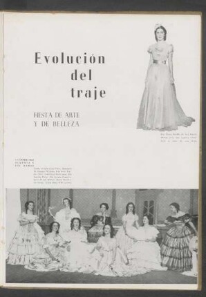 Evolución del traje : Fiesta de arte y de belleza