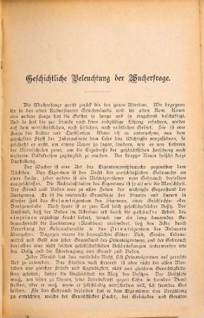 Geschichtliche Beleuchtung der Wucherfrage