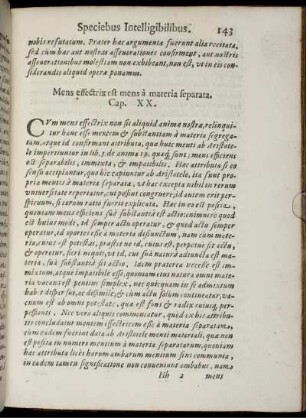 Mens effectrix est mens a materia separata. Cap. XX.