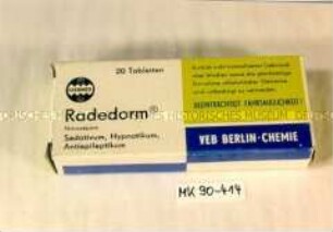 Verpackung für Medikament "Radedorm®"