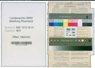 Entnazifizierung Heinrich Otten , geb. 24.12.1913 (Amtsinspektor)