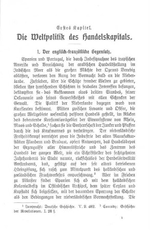 Erstes Kapitel. Die Weltpolitik des Handelskapitals.