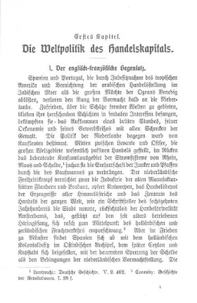 Erstes Kapitel. Die Weltpolitik des Handelskapitals.