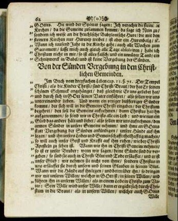 Von der Sünden Vergebung in den Christlichen Gemeinden.